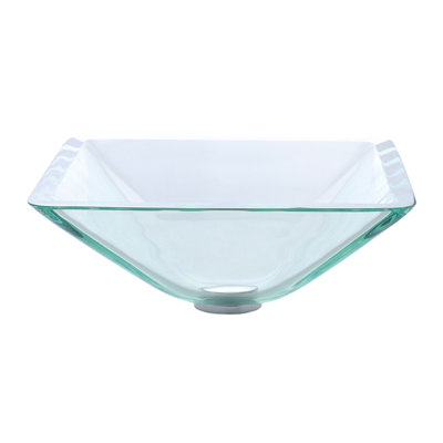Lavabo de salle de bain carré en verre