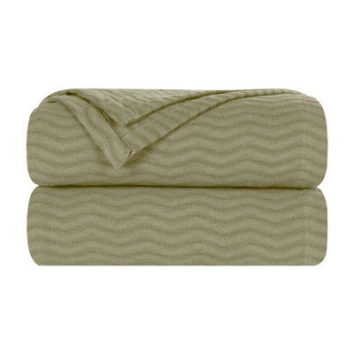 Jeté 100% coton Blue Nile Mills - tissage chevron Dobby - Accent léger toutes saisons