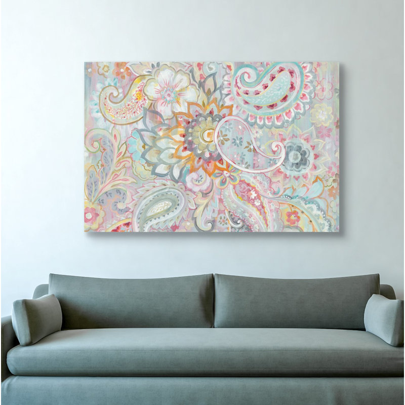 « boho japonais », reproduction de peinture à l’acrylique sur toile, 40 po x 60 po