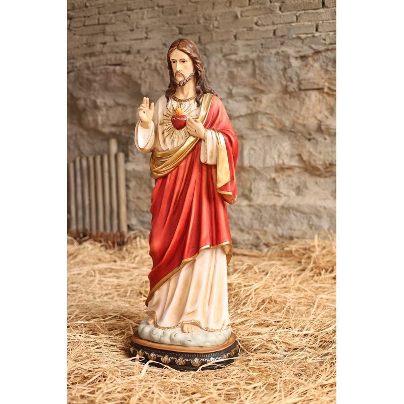 Statue sacrée de Jésus, H 39 po x l 12 po x P 15 po