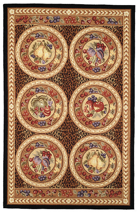 Tapis brun en laine crocheté à la main, Rectangle 8 pi x 10 pi