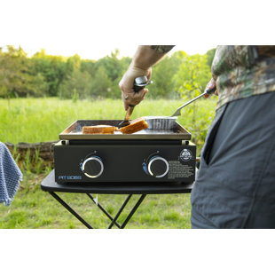 Plaque chauffante portative au propane à 2 brûleurs avec couvercle Pit Boss