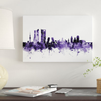 " Madrid Spain Skyline " by Michael Tompsett Graphic Art Print
