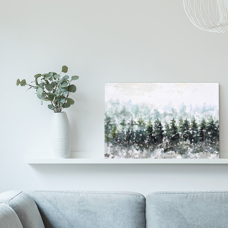Forêt - peinture sur toile tendue, H 12 po x l 16 po x P 1,5 po