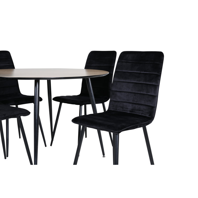 Crigler 4 - Person Dining Set, Black, Brown