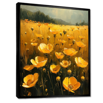 Or jaune jaune vert Sunlit Meadow VI - Buttercups, art mural