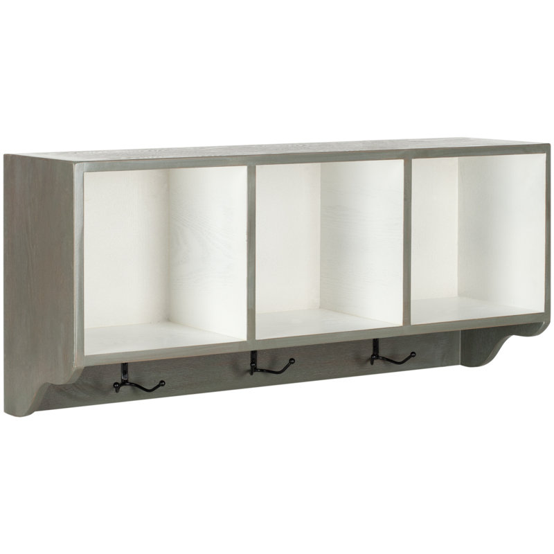 3 - Hook Wall Mounted Coat Rack, Ash Gray / White