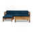 Coussin bleu sarcelle / structure en bois sélectionné