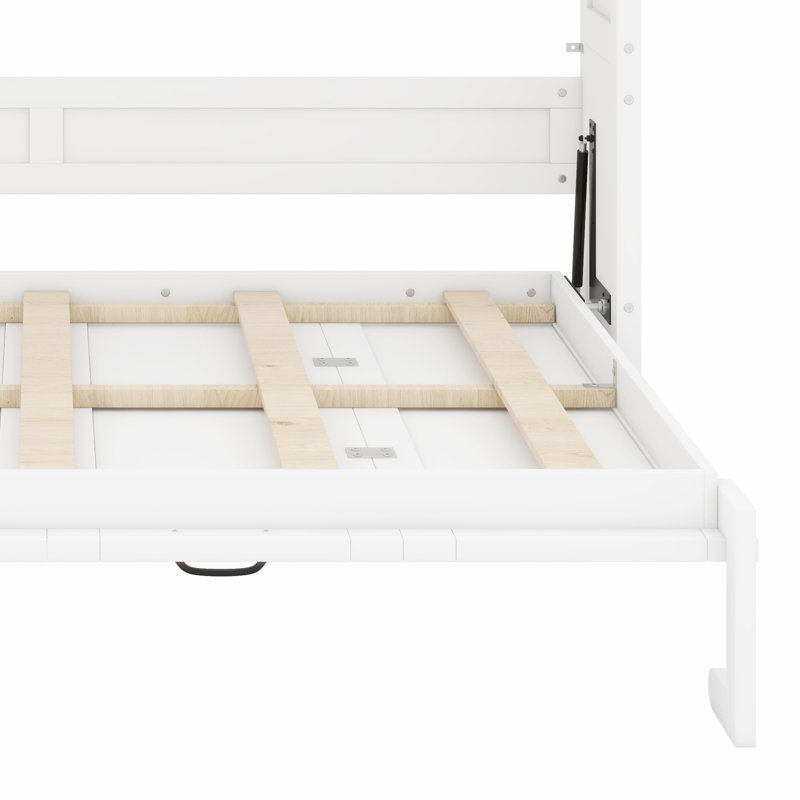 Lit escamotable pliable dans une armoire, Blanc
