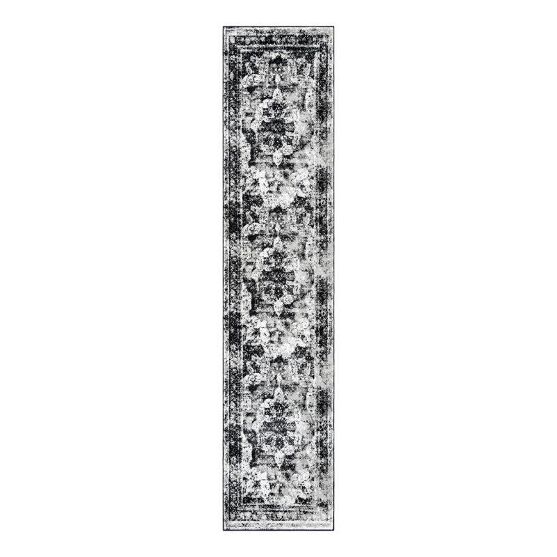Brandt Oriental Area Rug, Runner 2'7" x 12', Black 