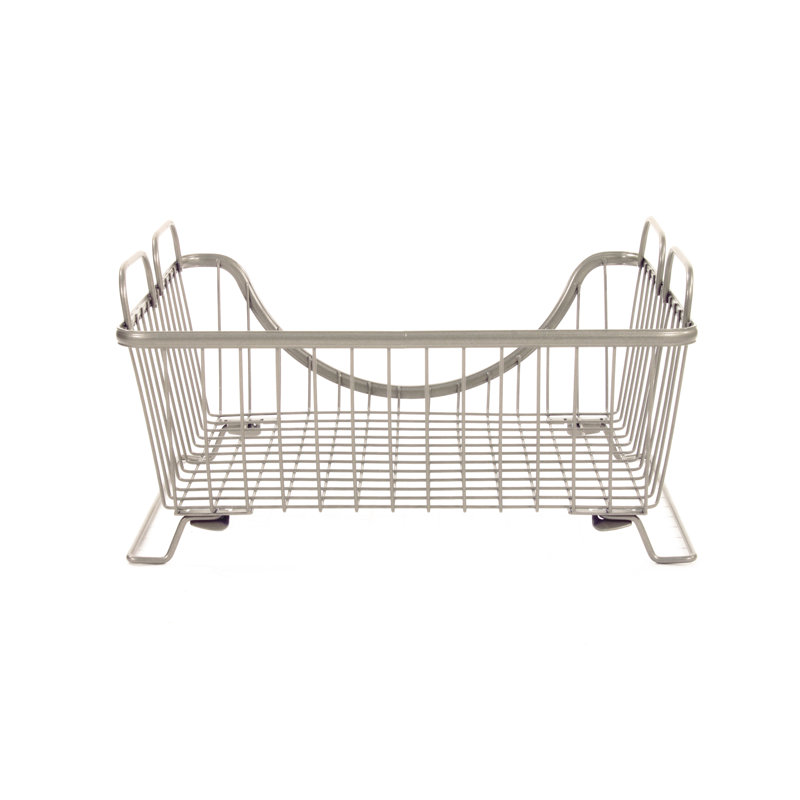 Panier en métal empilable Albie, Nickel satiné, H 6,63 po x l 13 po x P 10,75 po