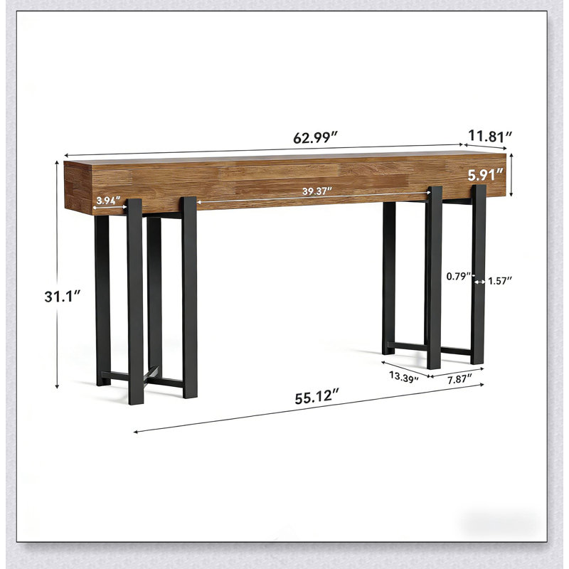 Table de vestibule, console rustique, table de couloir, table de canapé, étagère de présentation