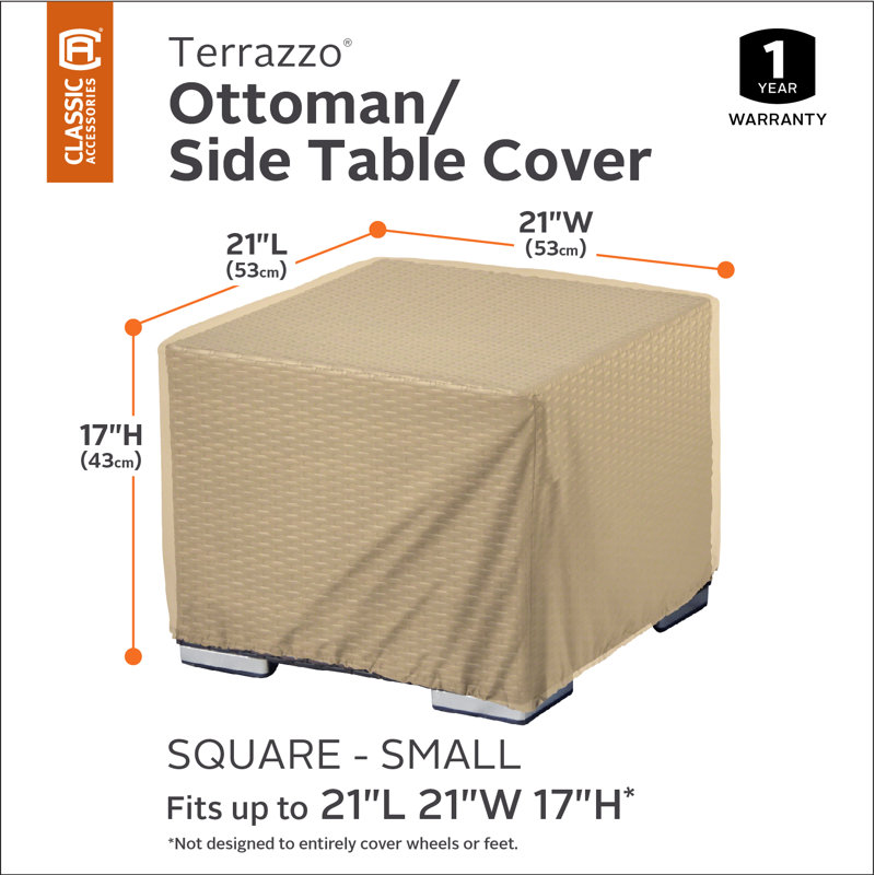 Housse pour table de patio ultrarobuste carrée Jadon, H 18 po x l 22 po x P 22 po