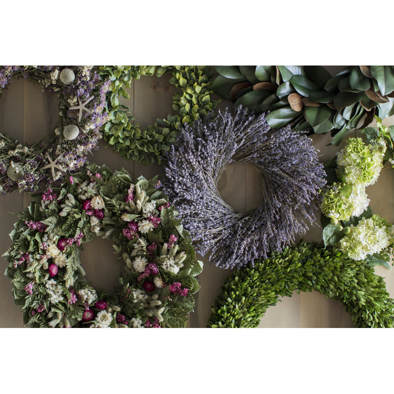 Couronne de plastique fraîche hortensia 22 po