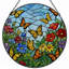 Vitrail de jardin en verre coloré 7,8 po H-2030206857