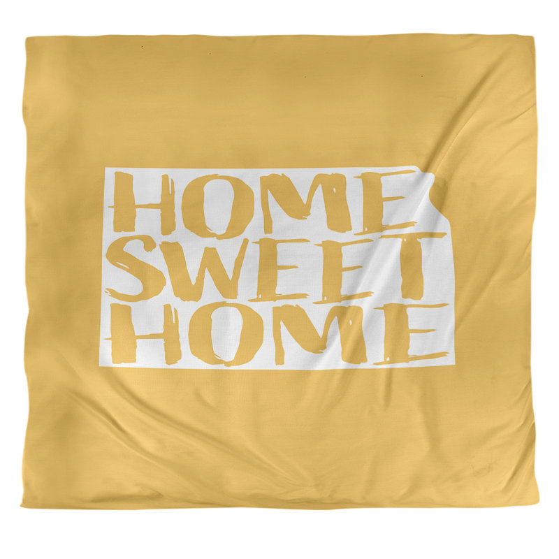 Housse de couette simple Kansas Home Sweet, Housse de couette pour très grand lit, Jaune, Microfibre