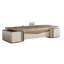 Bureau de direction italien luxueux brun chaud et beige clair à deux tons, table de qualité supérieure pour chef de la direction et responsable-1520070842