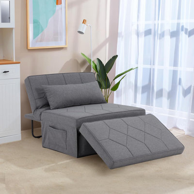 37" Convertible Sleeper Sofa Brown