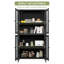 Armoire de rangement en métal noir - 4 portes en verre et 4 tablettes pour la maison / le bureau / le salon