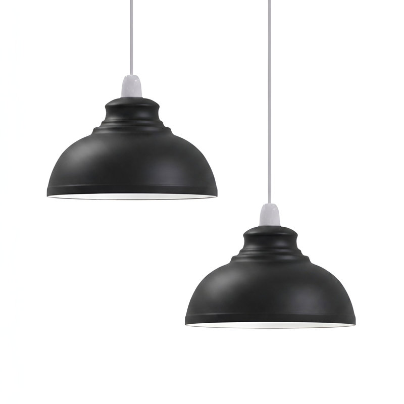 17 cm H Curved Lamp Shade, Black inner White