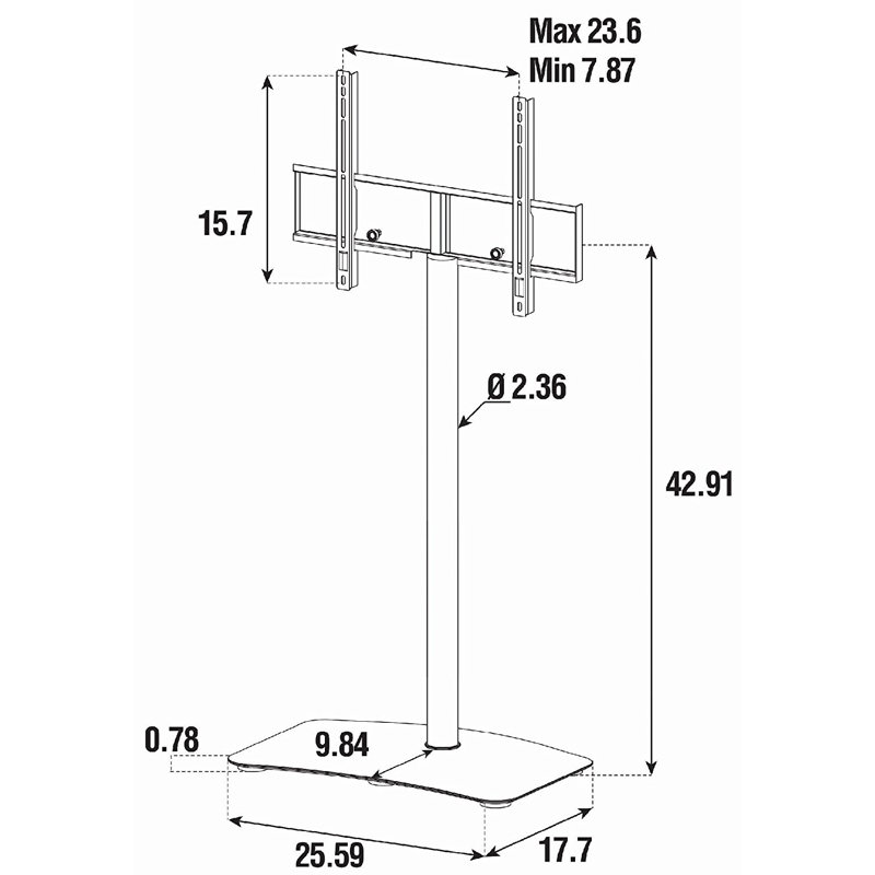 Vicis Trading Single Screen Floor Stand Mount, Black