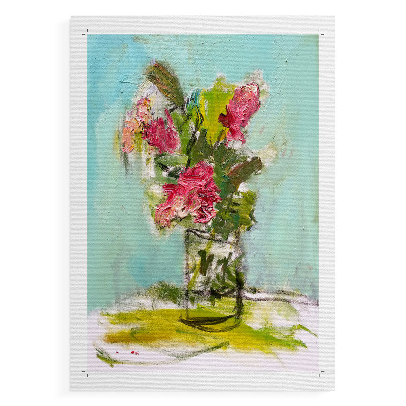 Turquoise Lilly - reproduction de toile seulement - non encadrée, H 60 po x l 40 po