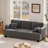 84" Modern style comfortable corduroy reception sofa, seating of 3, with cup holder, side pocket and type-c interface-1447755126