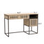 Bureau, bureau d'ordinateur, commode, avec tiroirs / rangement, assemblage facile, structure en métal, minimaliste moderne, élément à rayures verticales