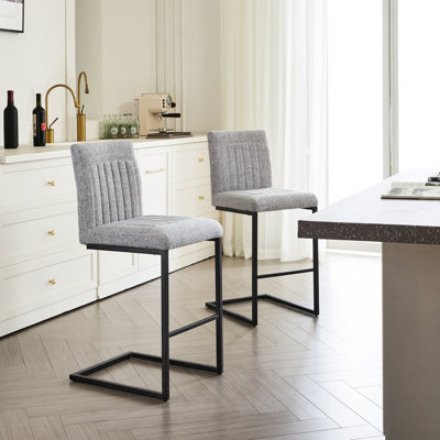 Tabouret de bar luxueux gris Seigler