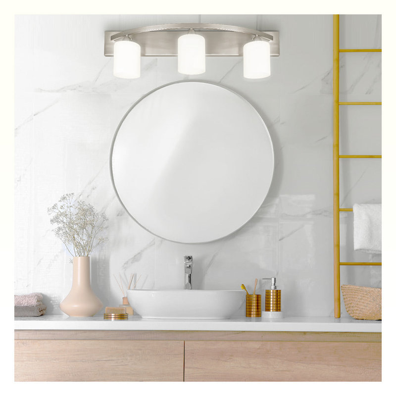3 - Light Dimmable Vanity Light, Brushed Nickel