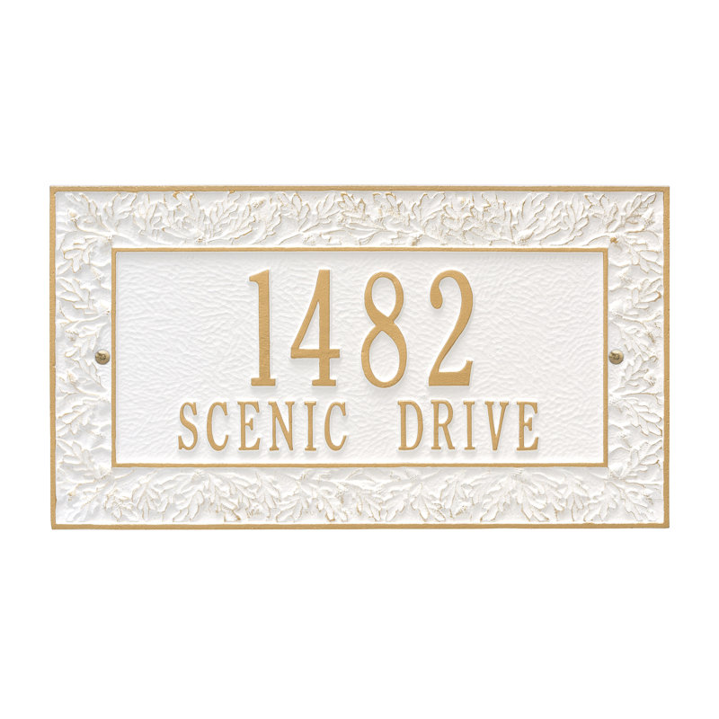 Oakleaf 2-Line Wall Mount, White and Gold, Yes