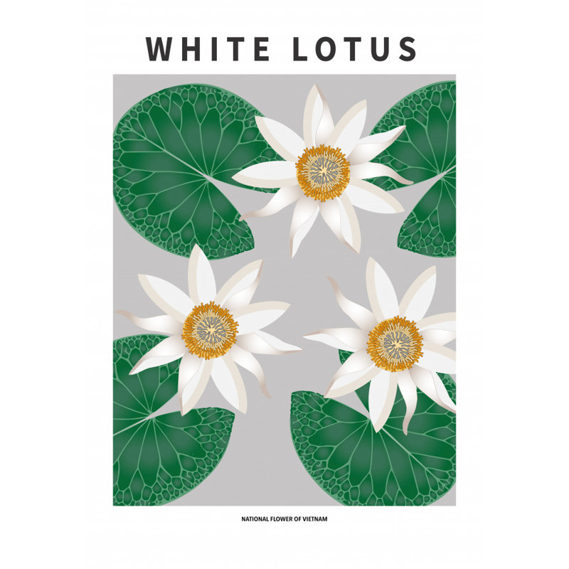 «White Lotus», art mural texturé encadré, Noir, H 14 po x l 10 po