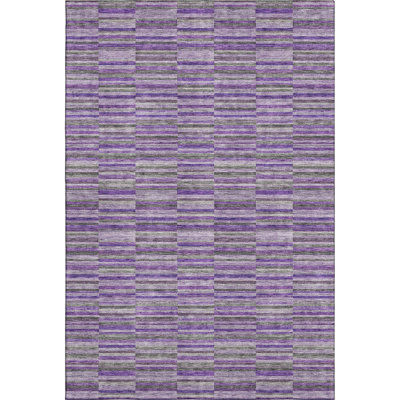 Premium Machine Washable Prisco Purple Rug