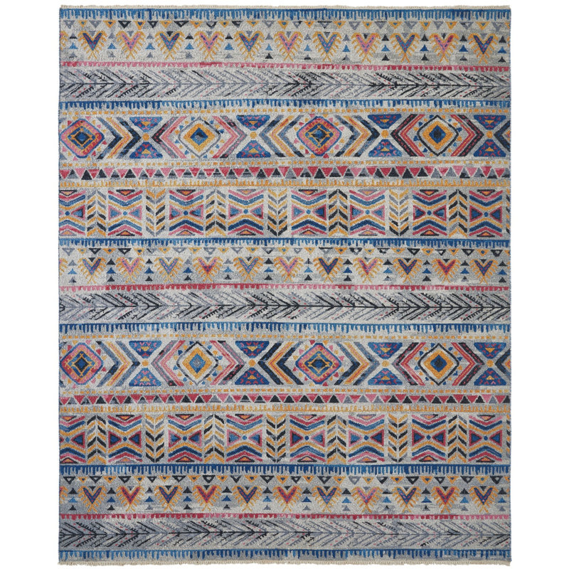Zahara Hand Knotted Wool Area Rug, Rectangle 10' x 14'