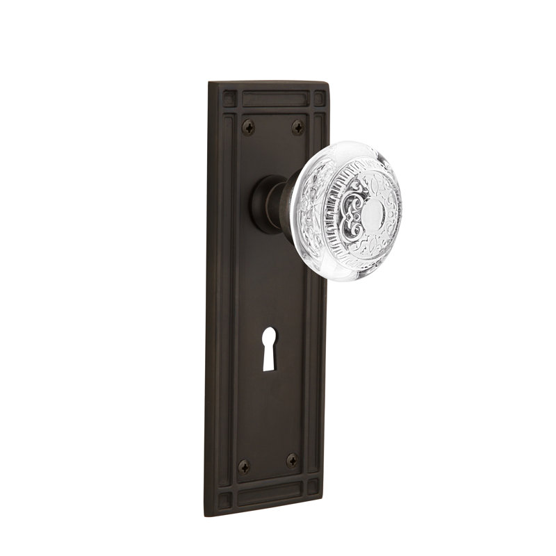 Crystal Egg & Dart Interior Mortise Door Knob, Oil-Rubbed Bronze