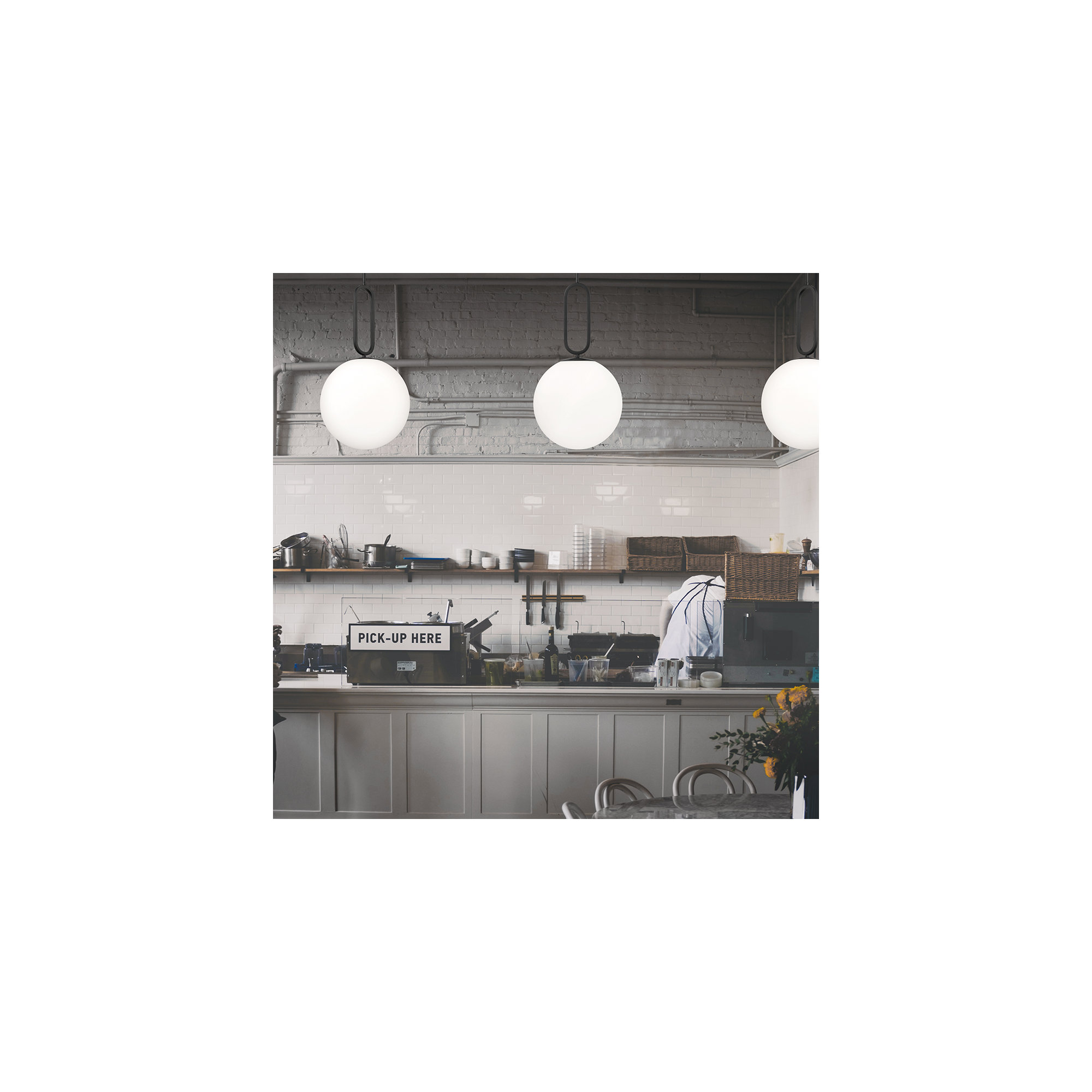 Single Light Glass Dimmable Pendant, 22.75" H x 11.75" W x 11.75" D, Acid Opal/Matte Black