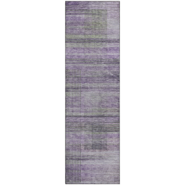 Premium Machine Washable Prisco Purple Rug