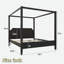 Lit plateforme à baldaquin en bois avec tête de lit élégante et pieds de soutien-916182471-916182472