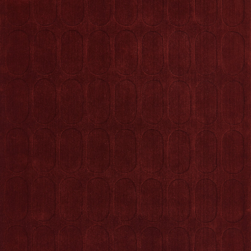  Contour Hand Loomed Wool Geometric Burgundy Area Rug, Rectangle 5' x 8'