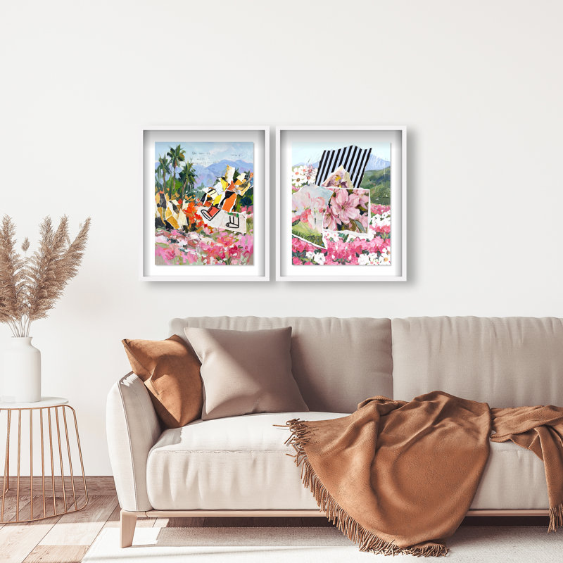 Tropic Bloom Set Framed Graphic Art, 37.5"H x 31.5"W, White Shadowbox