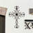 Rustic Black Matte 14x10 Inch Metal Wall Cross