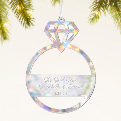 Personalization Mall Engagement Ring Personalized Acrylic Ornament