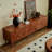 Mid-Century Modern TV Stand - Stylish Entertainment Center with 4 Storage Cabinets for TVs over 55 Inches，Walnut (Width: 66.9 inches)-987684906-977764614
