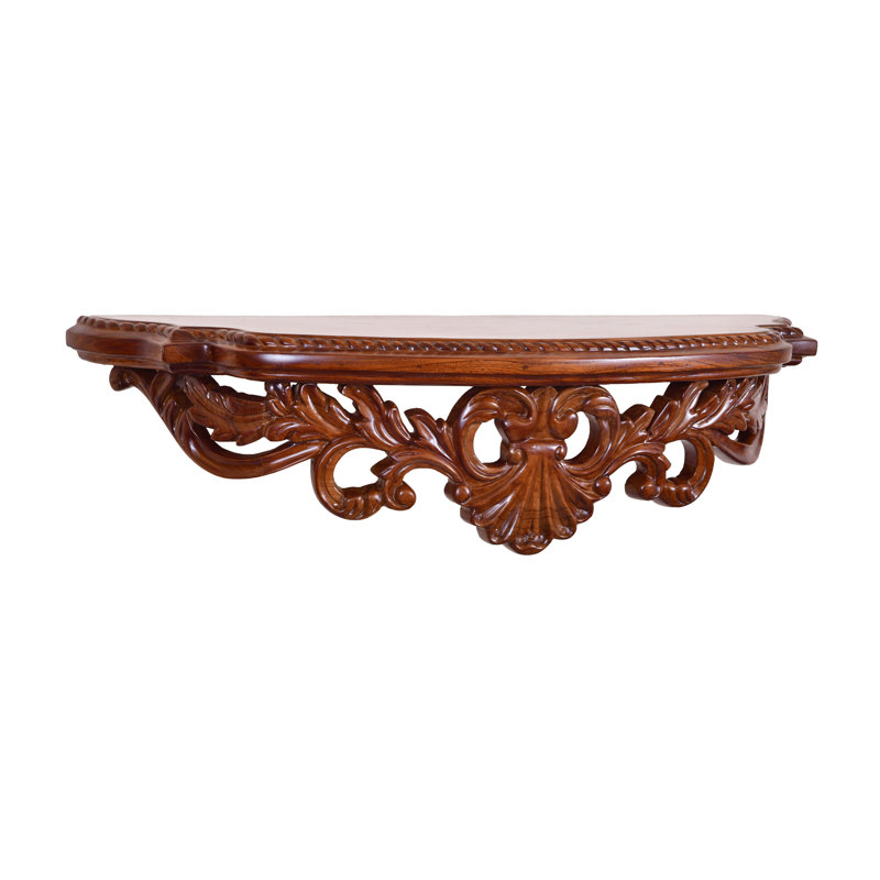Baroque Teak Floating Shelf
