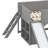 Full Size Low Loft Bed With Slide And Shelves, Multiple Functions Wooden Low Loft Bed Frame With Storage Shelves, Door And Window Design-1743768036