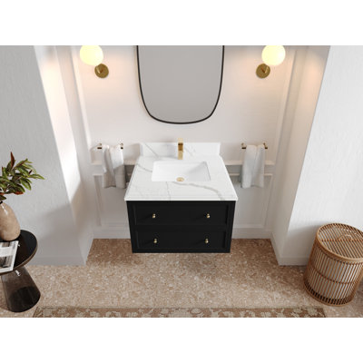 Meuble-lavabo simple flottant 30 po Roswell