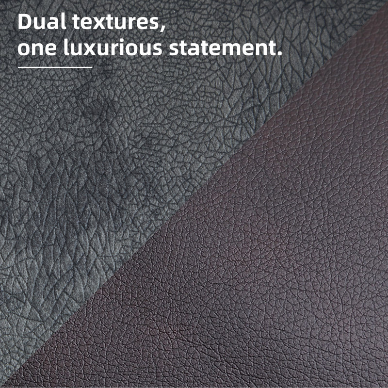 7 - Piece Modern Faux Leather Match Pillow Top Arm Manual Reclining Sectional Sofa, Chocolate/Anchor Leather Match