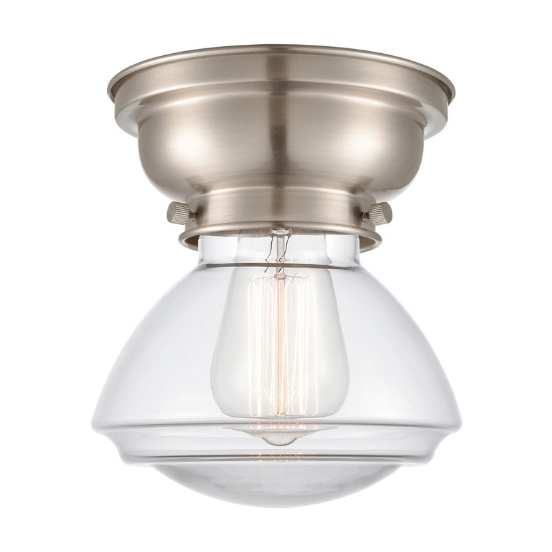 Plafonnier encastré 1 lumière 3,75 po Chesterville, Transparent, Nickel satiné brossé, Ampoule DEL 6 watts Vinage