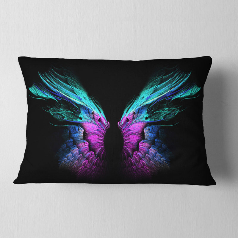 Coussin lombaire à ailes papillon floral