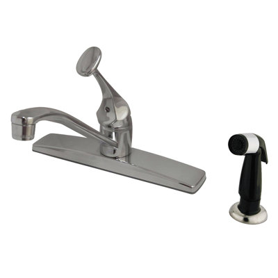 Kingston Brass Columbia One-Handle 4-Hole 8" Centerset Kitchen Faucet with Side Sprayer